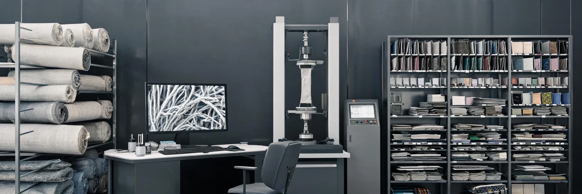 Industrial textile material review environment