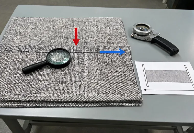 Fabric construction measurement station